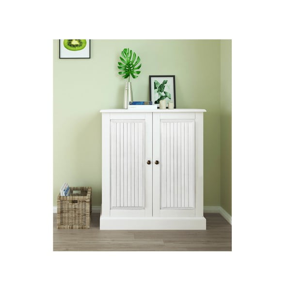 Bílá skříňka z borovicového dřeva 100x34 cm Mille – Støraa-image-1