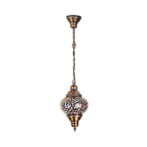 Skleněná ručně vyrobená závěsná lampa India, ⌀ 13 cm