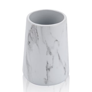 Bílý keramický kelímek na zubní kartáčky Marble - Tomasucci