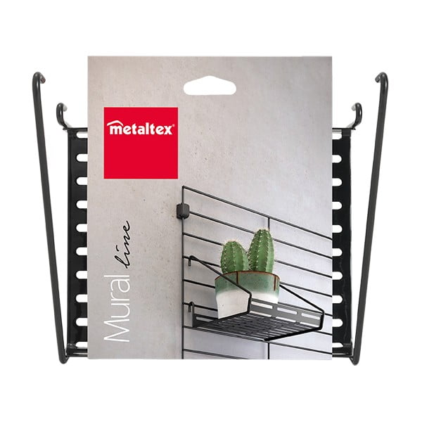 Černá kovová komponenta - police 18x15 cm Mural – Metaltex-image-2
