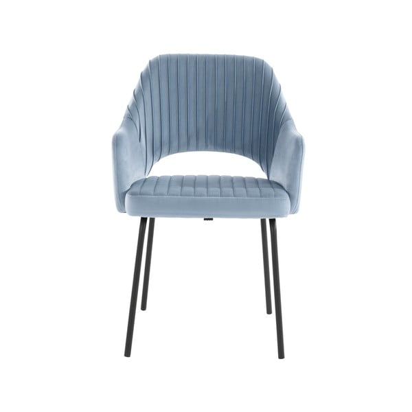 Světle modré sametové jídelní židle v sadě 2 ks Britney - Støraa-image-2