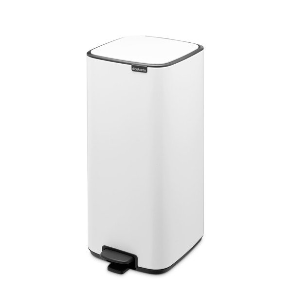 Bílý nášlapný ocelový odpadkový koš 30 l Bo – Brabantia