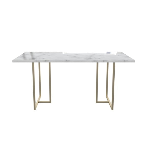 Jídelní stůl s deskou v dekoru mramoru 90x160 cm Astor – CosmoLiving by Cosmopolitan-image-2