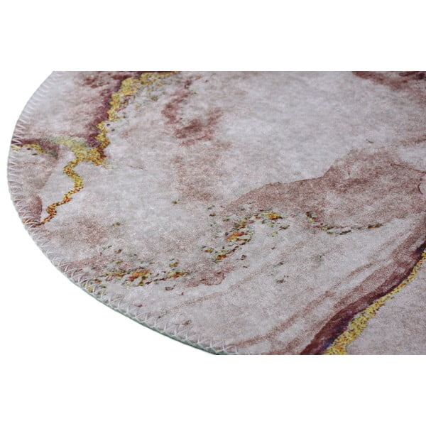 Pratelný kulatý koberec v hnědo-zlaté barvě ø 80 cm – Vitaus-image-2