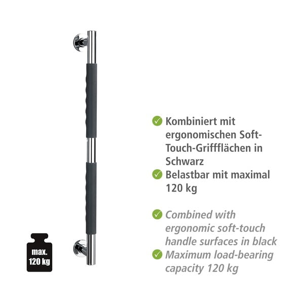 Nástěnné madlo do koupelny z nerezové oceli Secura – Wenko-image-3