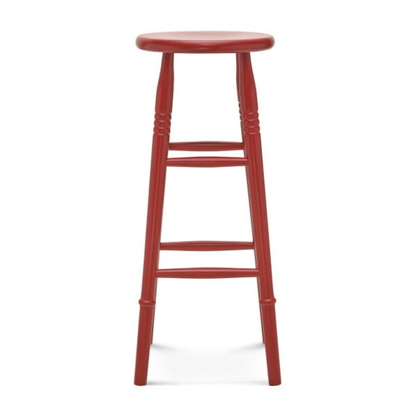 Červená barová dřevěná židle Fameg Iver