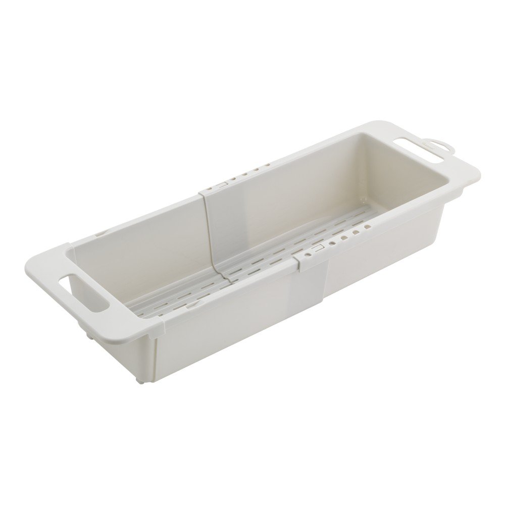 Sivý nastaviteľný plastový teleskopický odkvapkávač do drezu 52x18 cm – Metaltex