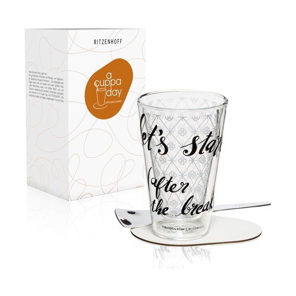 Set na latte se sklenicí s dvojitou stěnou Ritzenhoff Virginia Romo, 260 ml-image-1