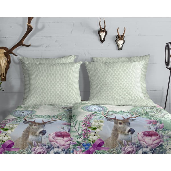 Zelené flanelové povlečení na jednolůžko 140x200 cm Romini – HIP-image-2