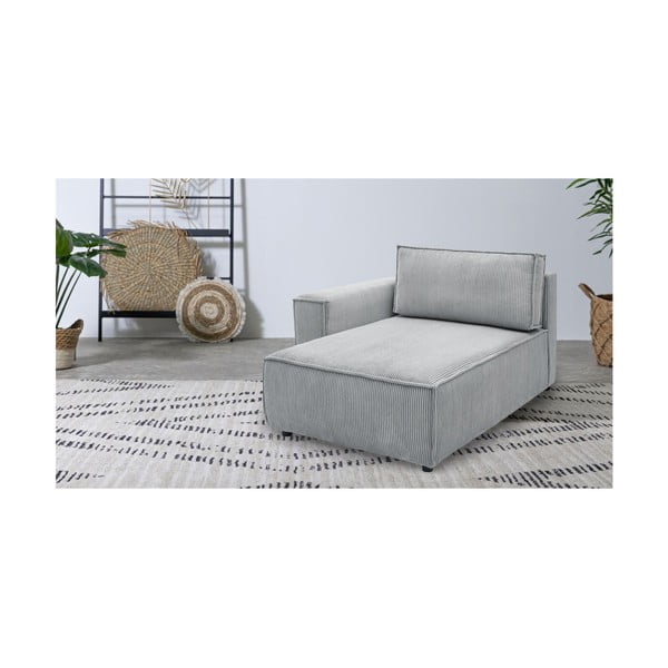 Světle šedý manšestrový modul pohovky, levý roh Nihad modular – Bobochic Paris-image-1