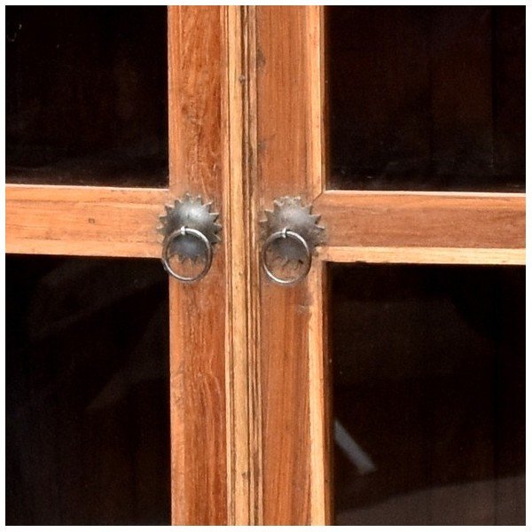 Prosklená skříň Goa 79x143 cm, hnědá patina-image-2