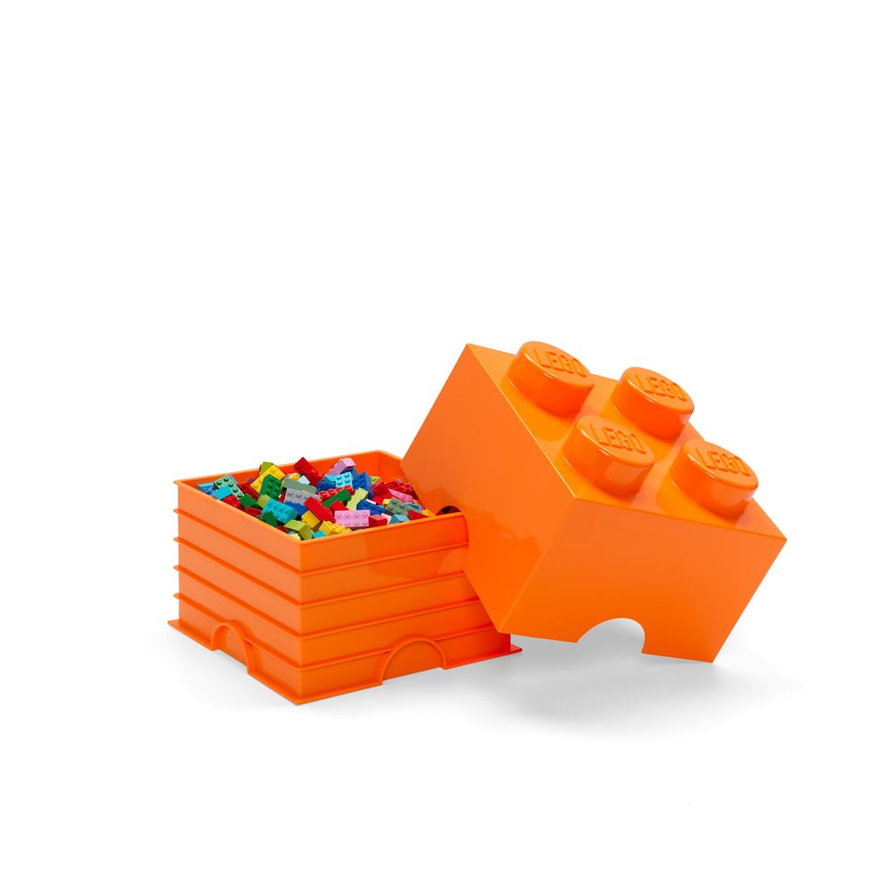 Oranžový úložný box čtverec LEGO®