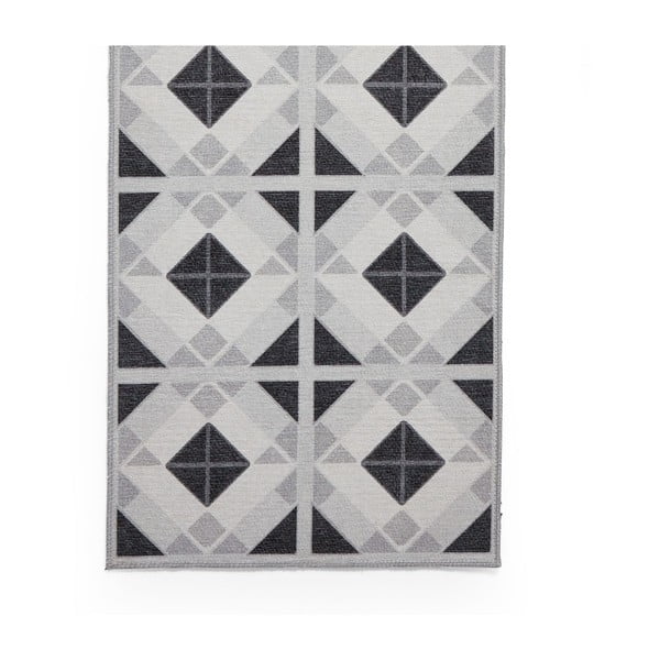 Pratelný běhoun ve světle a tmavě šedé barvě 76x230 cm Victoria Light – Think Rugs-image-4