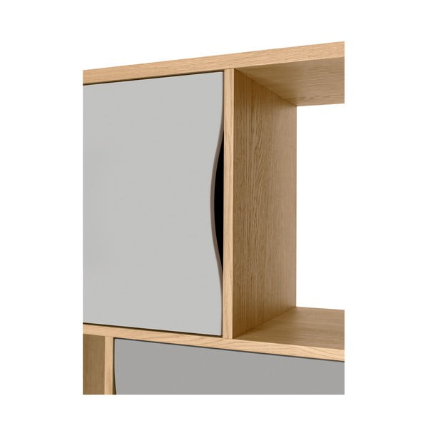 Šedá knihovna v dekoru dubu 65x191 cm Avon - Woodman-image-1