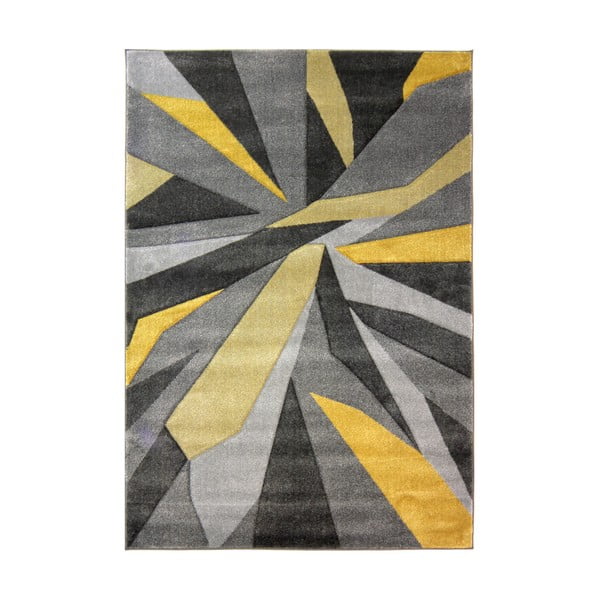 Žlutošedý koberec Flair Rugs Shatter Ochre, 80 x 150 cm