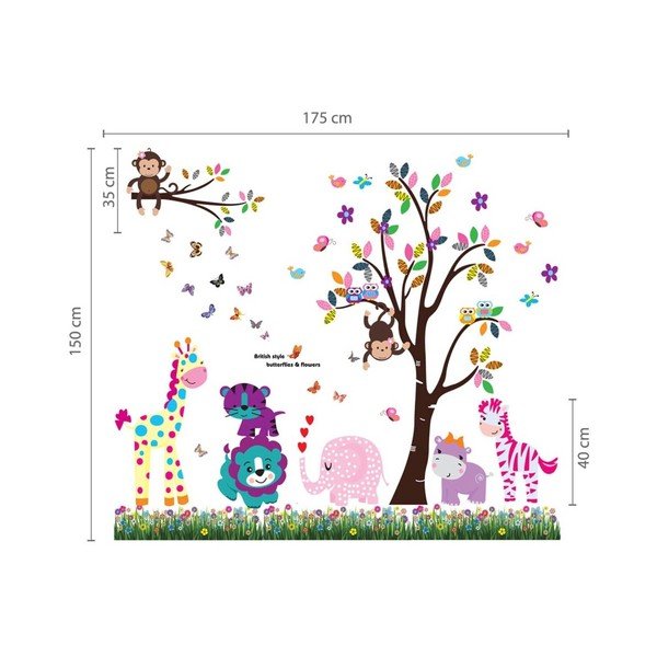 Samolepka na zeď WALPLUS Happy Animals Tree-image-2