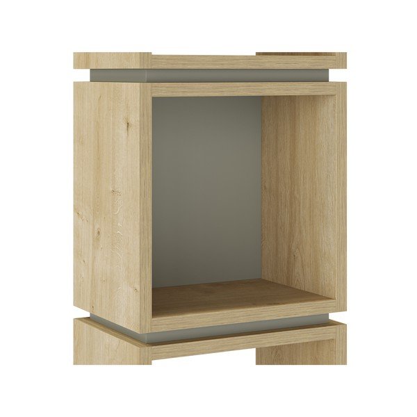 Knihovna v dekoru dubu v zeleno-přírodní barvě 32x167 cm Lofty – Marckeric-image-4