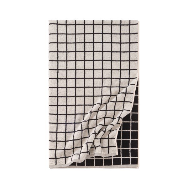 Černá/béžová bavlněná osuška 90x150 cm Grid – Jotex