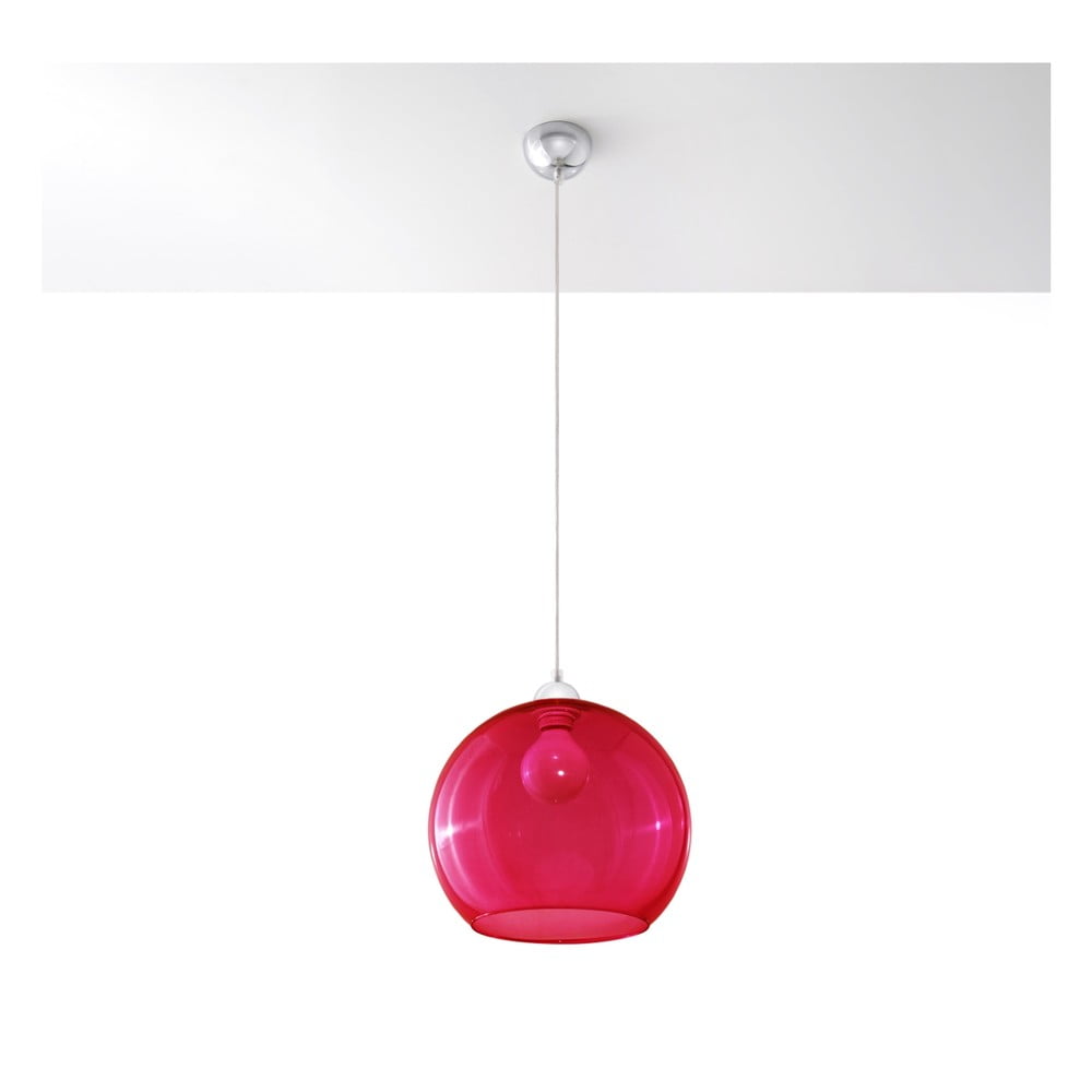 Červené závěsné svítidlo se skleněným stínidlem ø 30 cm Bilbao – Nice Lamps