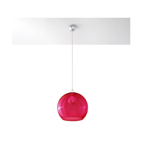 Červené závěsné svítidlo se skleněným stínidlem ø 30 cm Bilbao – Nice Lamps
