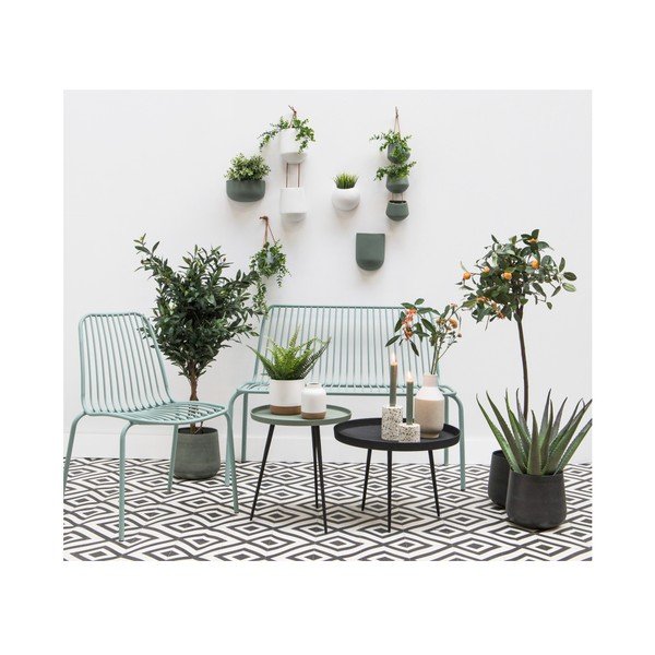 Matně bílé dvojité závěsné keramické květináče PT LIVING Skittle Doble-image-2