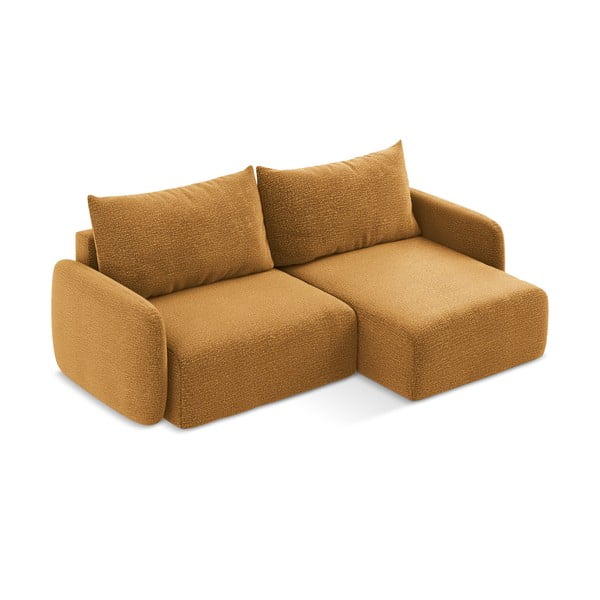 Oranžová rozkládací/s úložným prostorem rohová pohovka (pravý roh) Kalena – Makamii-image-4