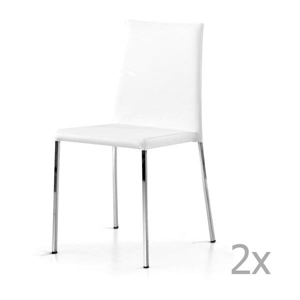 Sada 2 bílých jídelních židlí Castagnetti Pieces
