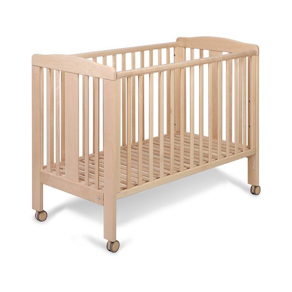 Dřevěná postýlka na kolečkách s polohovatelnou bočnicí YappyKids Qu, 60 x 120 cm-image-4