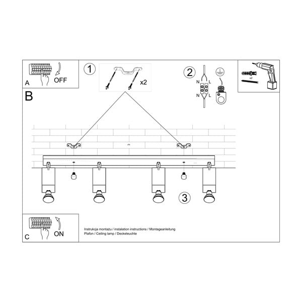 Bílé stropní svítidlo Sollux Toscana-image-4