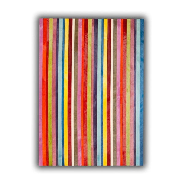 Koberec z pravé kůže Vertical Stripes, 140x200 cm