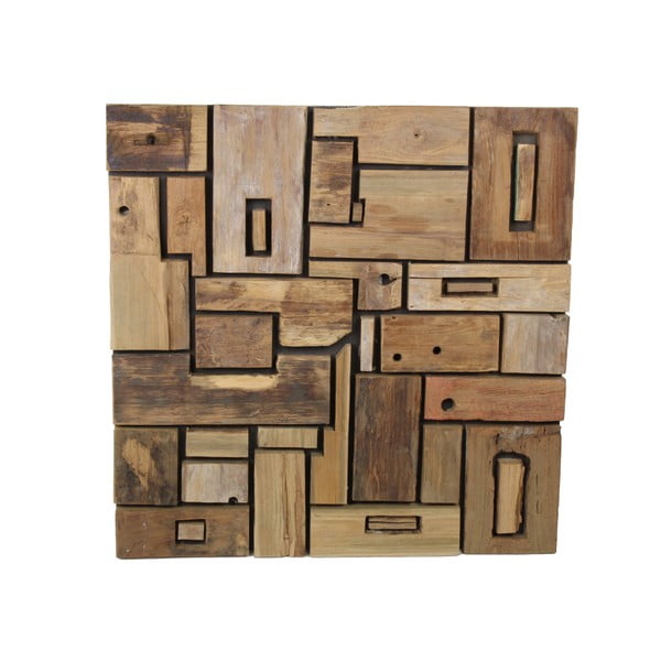 Nástěnná dekorace  z teakového dřeva HSM collection Deco
