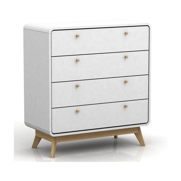 Bílá vysoká komoda 80x88 cm Caitlin – Støraa-image-2