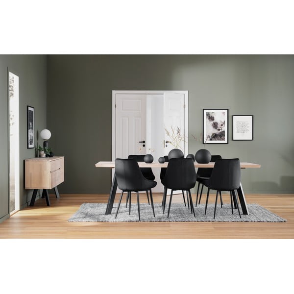 Černé sametové jídelní židle v sadě 2 ks Sierra - Rowico-image-1