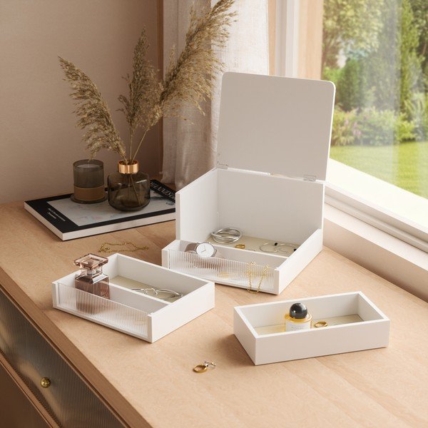 Matně bílý dřevěný koupelnový organizér Malibu – Umbra-image-4