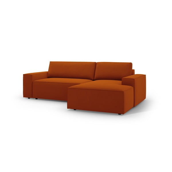 Rozkládací rohová pohovka v cihlové barvě (pravý roh) Jodie – Micadoni Home-image-2