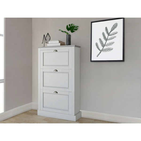 Bílý výklopný botník z borovicového dřeva Toby – Støraa-image-1