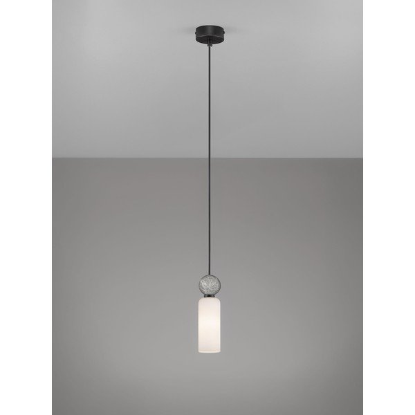 Matně černé kamenné závěsné svítidlo se skleněným stínidlem ø 6 cm Filomena – Nova Luce-image-4