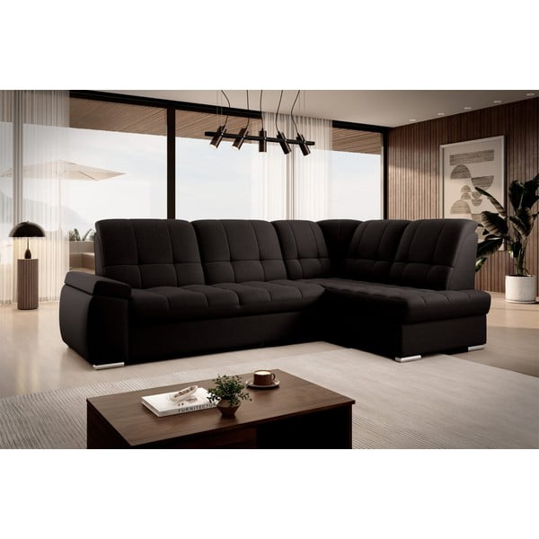 Hnědá rozkládací/s úložným prostorem rohová pohovka (pravý roh/do L) Sado – ELTAP-image-4