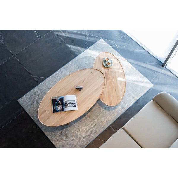 Konferenční stolek z dubového dřeva v přírodní barvě 65x120 cm Mu – Gazzda-image-2