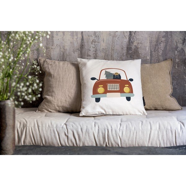 Povlak na polštář s vánočním motivem 45x45 cm Cat Driver – Butter Kings-image-1
