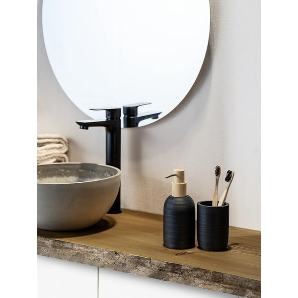 Černý kelímek na zubní kartáčky z polyresinu Altavalle – Wenko-image-1