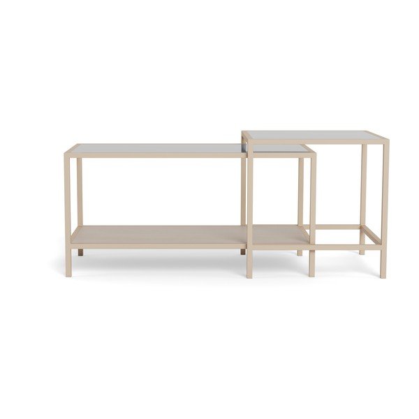 Šedé ocelové konferenční stolky v sadě 2 ks 50x90 cm Seaford – Actona-image-1