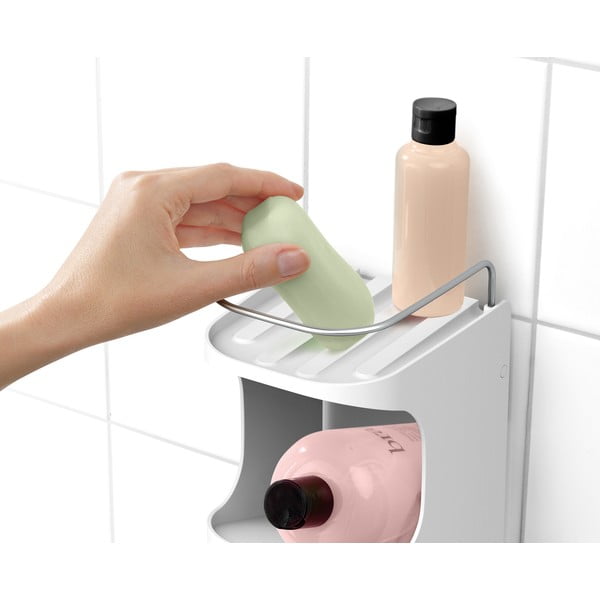 Bílá samodržící plastová koupelnová polička Capsule - Joseph Joseph-image-4