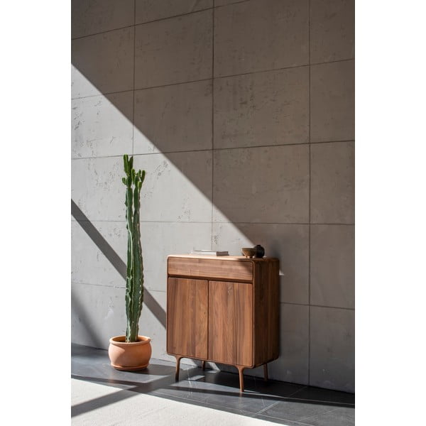 Hnědá komoda z ořechového dřeva 90x110x45 cm Fawn – Gazzda-image-1