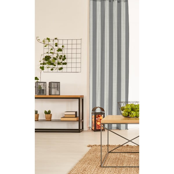Šedý závěs Really Nice Things Cortina Hogar Grey Stripes-image-1
