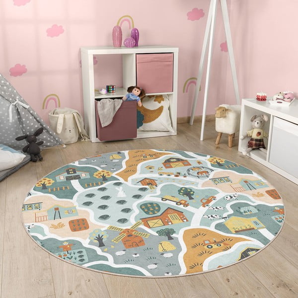Pratelný dětský hrací koberec ø80 cm Farmer's Life – Mila Home-image-4