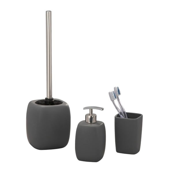 Šedý keramický kelímek na zubní kartáčky Wenko Faro-image-1