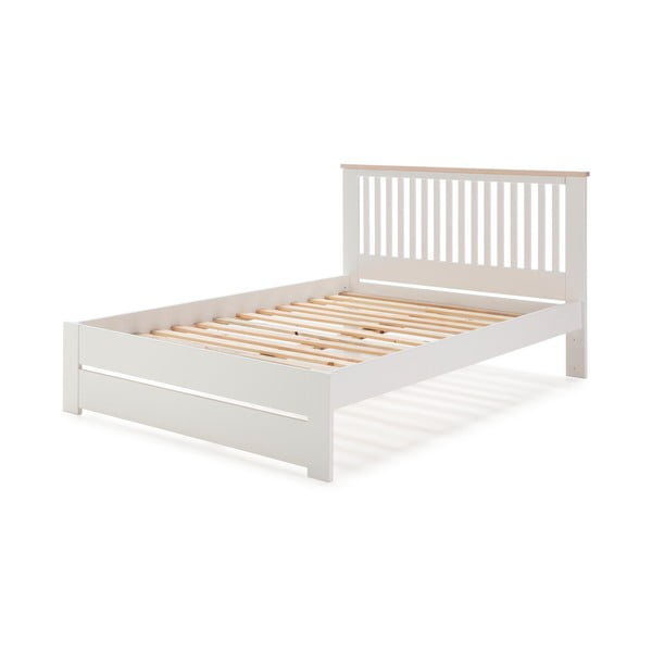 Bílá dvoulůžková postel s roštem 140x190 cm Leba – Marckeric