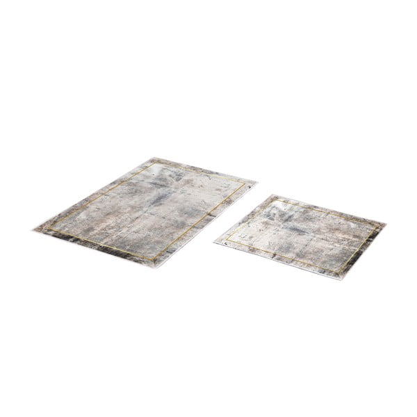 Šedo-hnědé koupelnové předložky v sadě 2 ks 60x100 cm – Foutastic