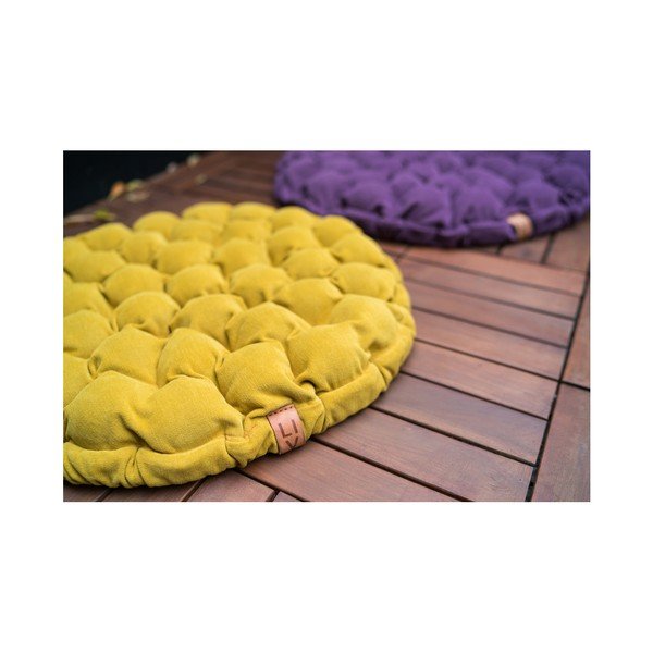 Světle modrošedý sedací polštářek s masážními míčky Linda Vrňáková Bloom, ⌀ 75 cm-image-4